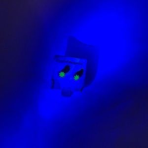 Vintage Uranium Crystal Stud Earrings Anrique Uranium Jewelry Dainty